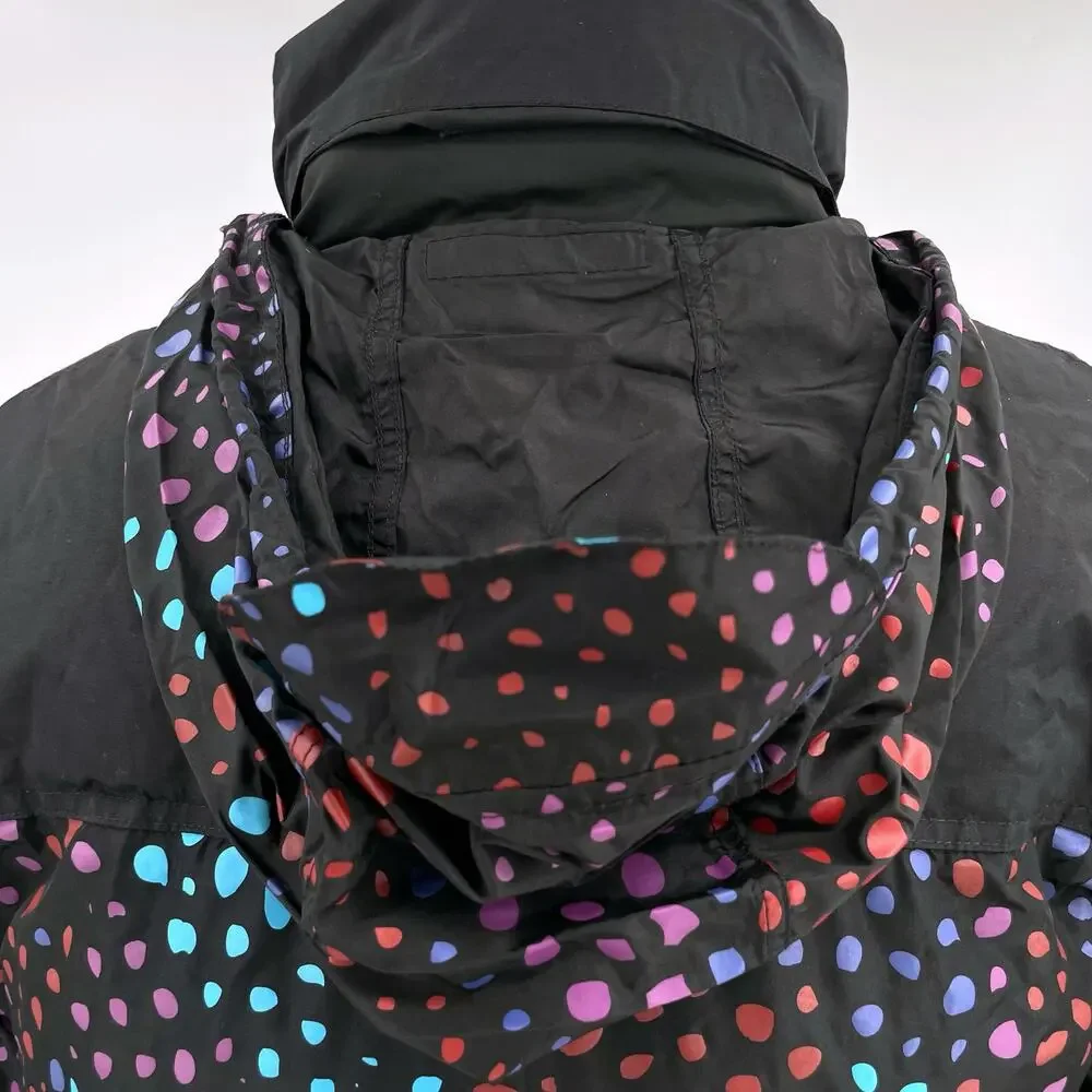 Lazy Oaf Midnight Lizard Puffer Jacket Black Rainbow Spotted Coat Unisex Size S